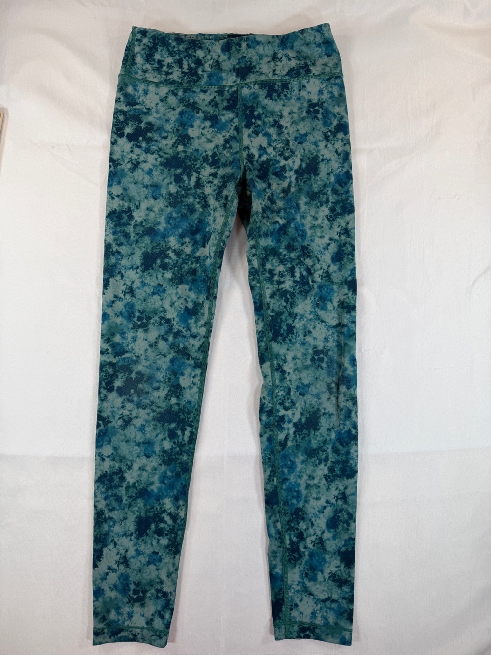 Athleta Girl High Rise Printed Chit Chat Leggings XXL 16 Blue Green Tie Dye